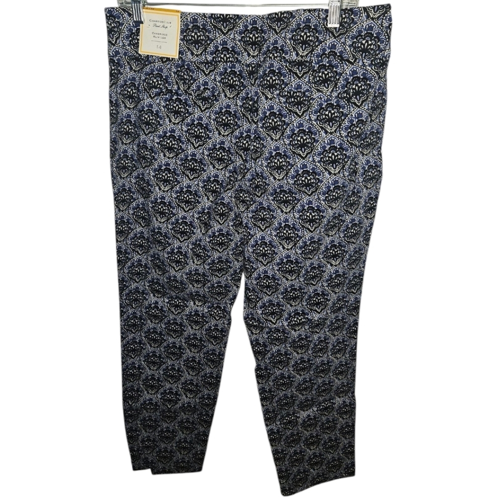 NWT Charter Club Pant Shop Slim Leg Paisley Printed Pants - Picture 2 of 3